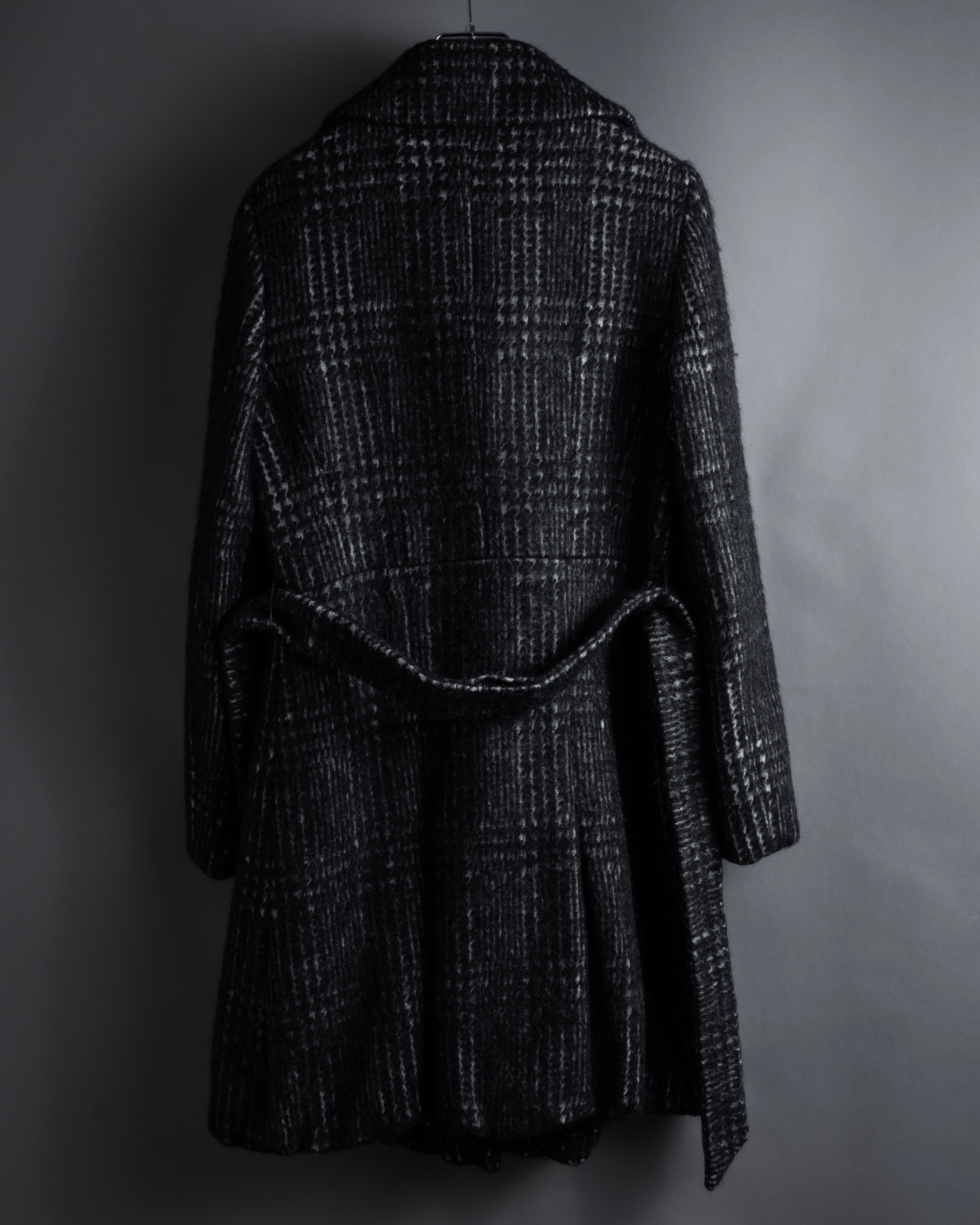 “MAX&Co.” Double-breasted houndstooth tweed coat