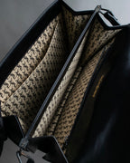 "YVES SAINT LAURENT" Crocodile embossed combination design leather bag