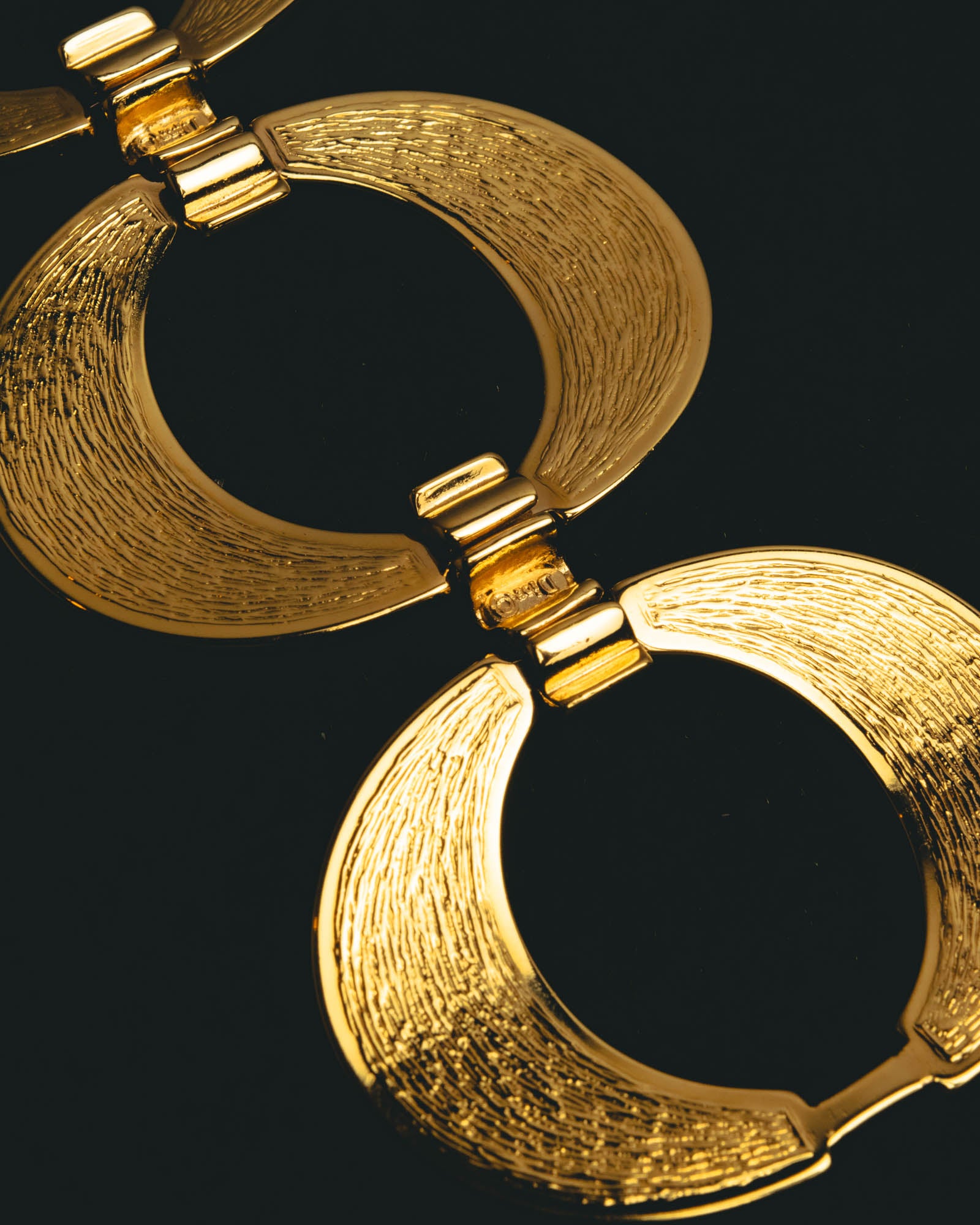 "Christian Dior" 80's-90's Sculptural gold tone link bracelet
