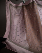 "Christian Dior" Typography logo geometric motif silk scarf