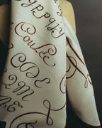 "Hermès" 90's Calligraphy print silk scarf
