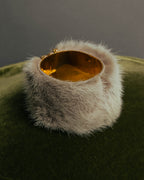 “CELINE” 2010’s Fur covered cuff bracelet
