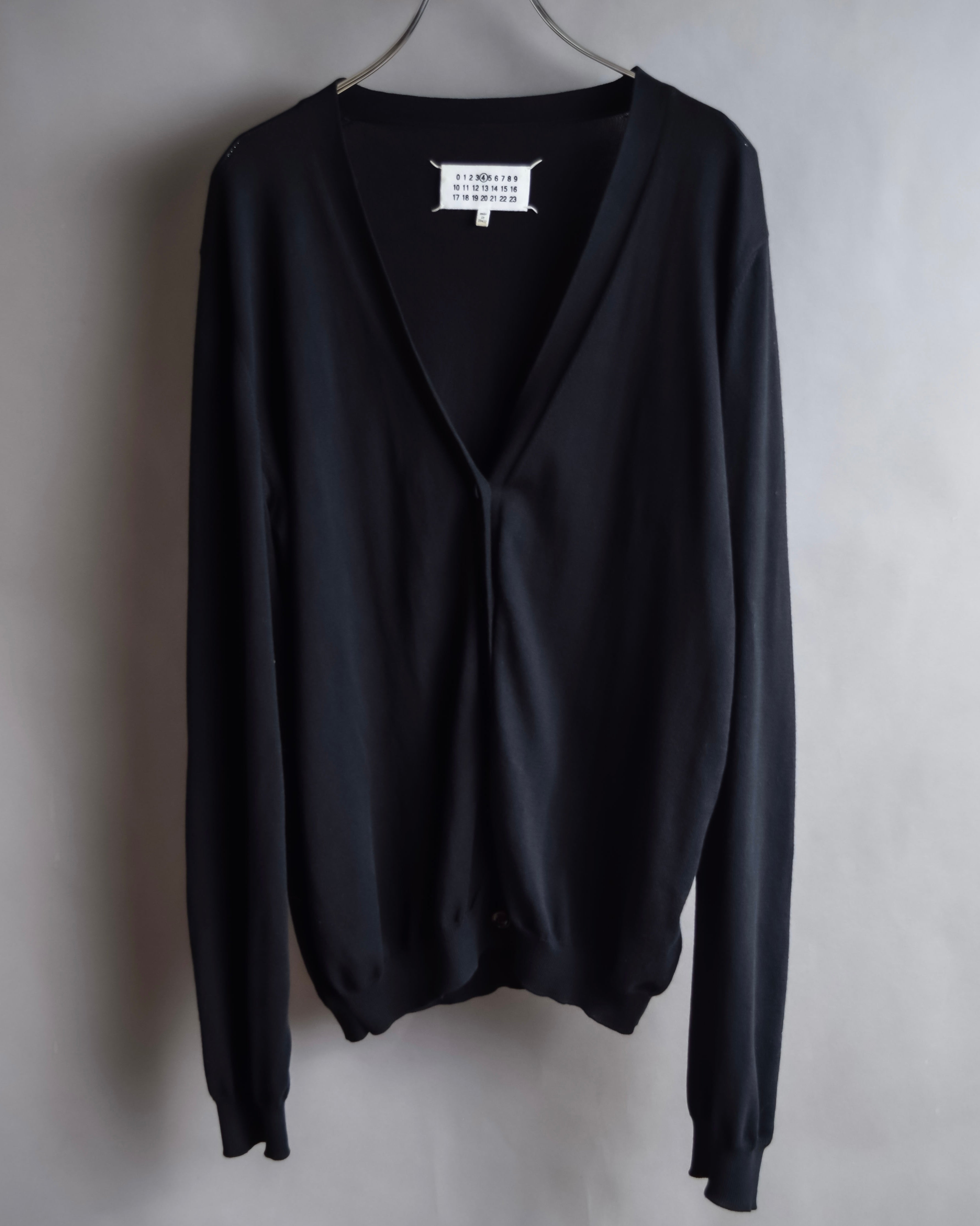 "MAISON MARGIELA" 18SS Elbow patched v-neck knit cardigan