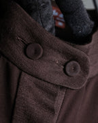 "Filo di Seta" Front pleated design stand-up collar shirt