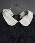 "RED VALENTINO" Lace bib knit tunic dress