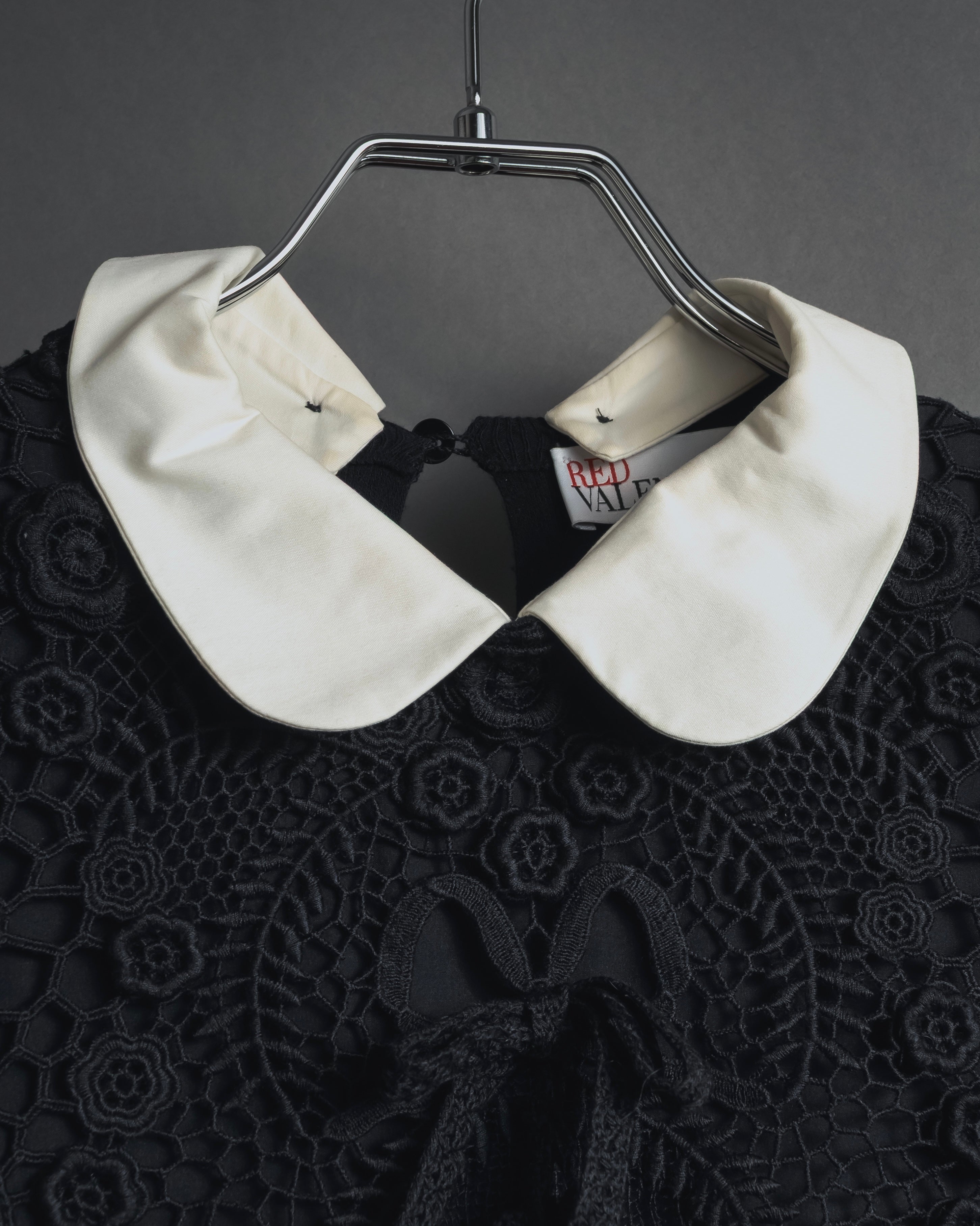 "RED VALENTINO" Lace bib knit tunic dress