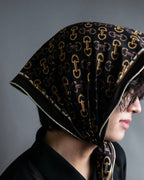 “GUCCI” Horse bit printed diamond scarf