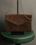 “LOEWE” 80’s-90’s Suede anagram chain shoulder bag