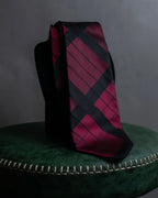 "GUCCI" Burgundy large check silk necktie