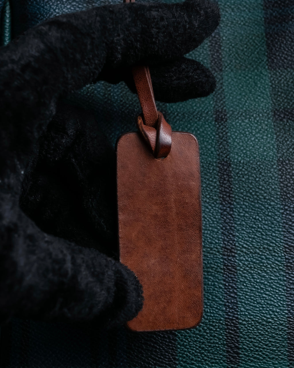 "Ralph Lauren" Blackwatch check canvas leather combination bag