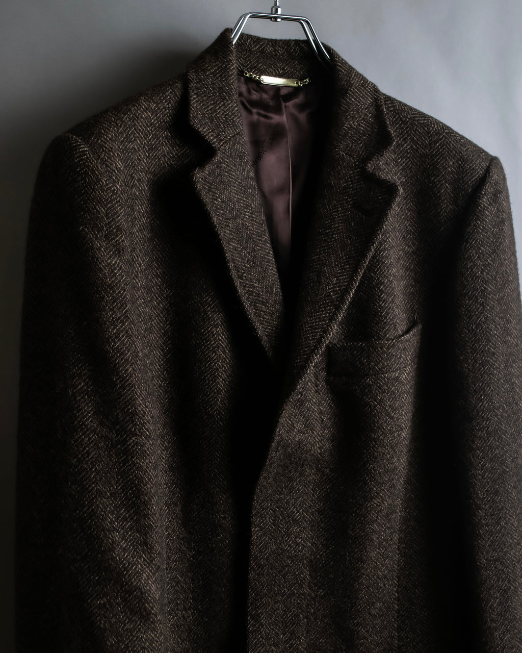 "Dolce &amp; Gabbana" Herringbone pattern slim shape chester coat