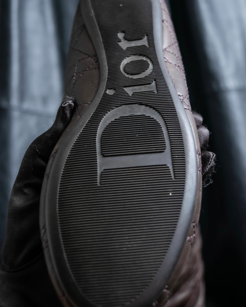 “Christian Dior” Brown Cannage leather long boots