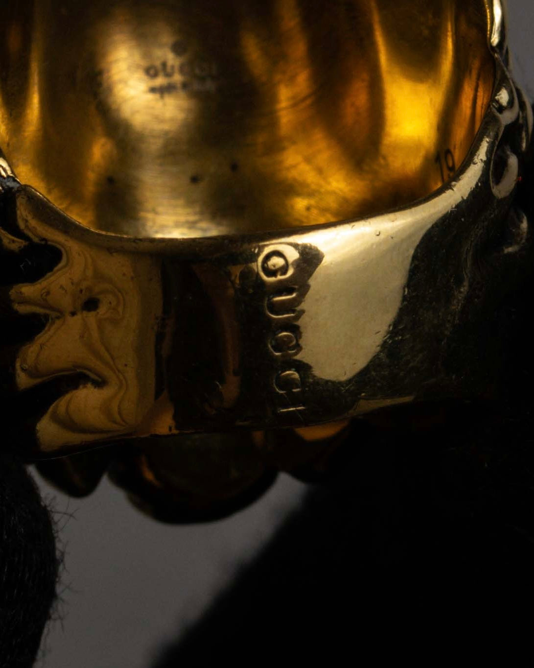 "GUCCI" Michele period lion head gold ring