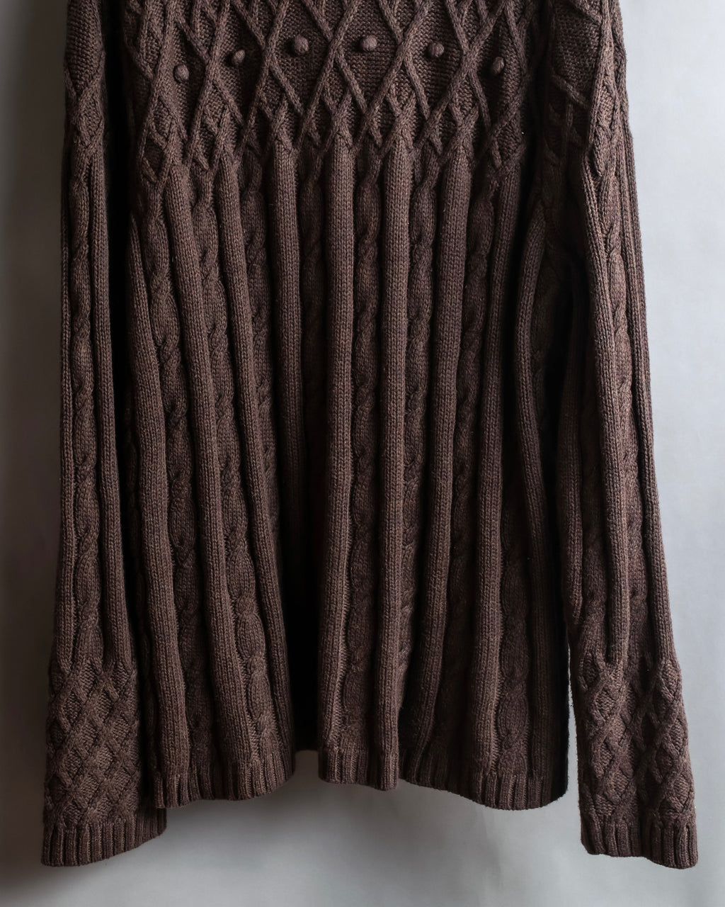 "Vintage cable knit turtleneck sweater"