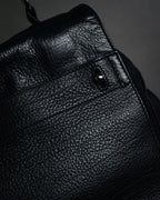 “YVES SAINT LAURENT” Late 2000s Muse Two grained leather flap hand bag