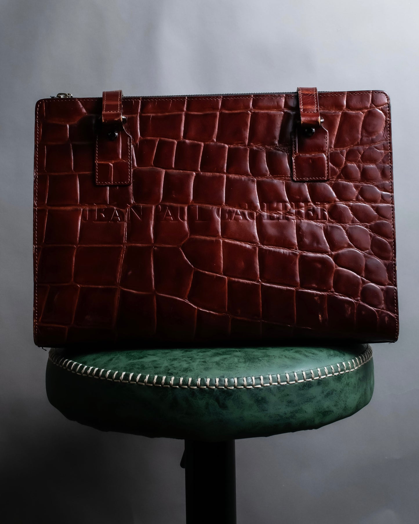 “Jean Paul Gautier” Crocodile-embossed business bag