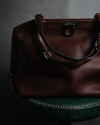 "Salvatore Ferragamo" 90’s-00’s Gancini hardware pebbled leather tote bag