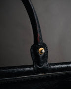 “pierre cardin” 80’s-90’s Ostrich leather structured doctor bag