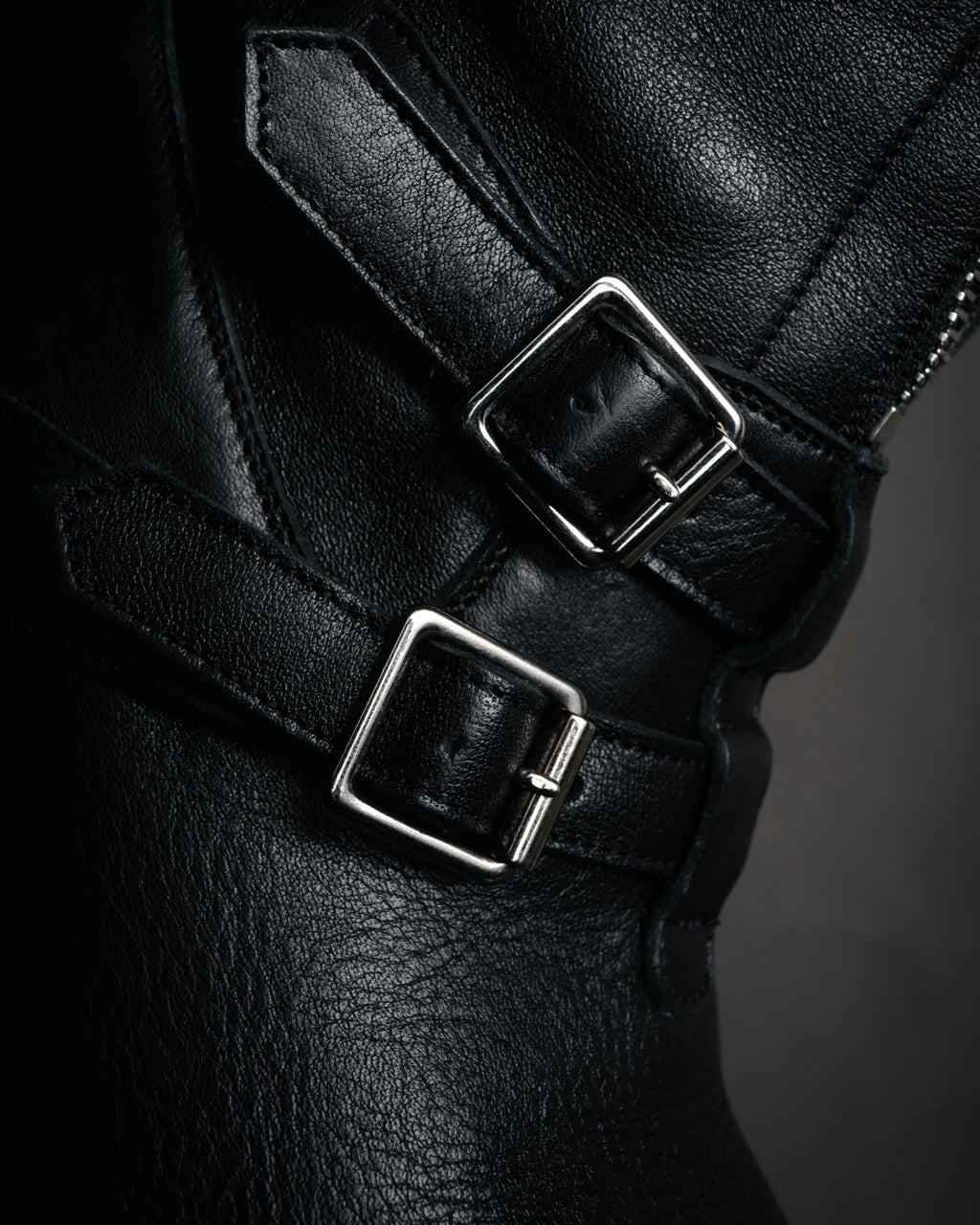 “CELINE” 19-23 Multi buckle zip biker boots