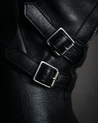 “CELINE” 19-23 Multi buckle zip biker boots