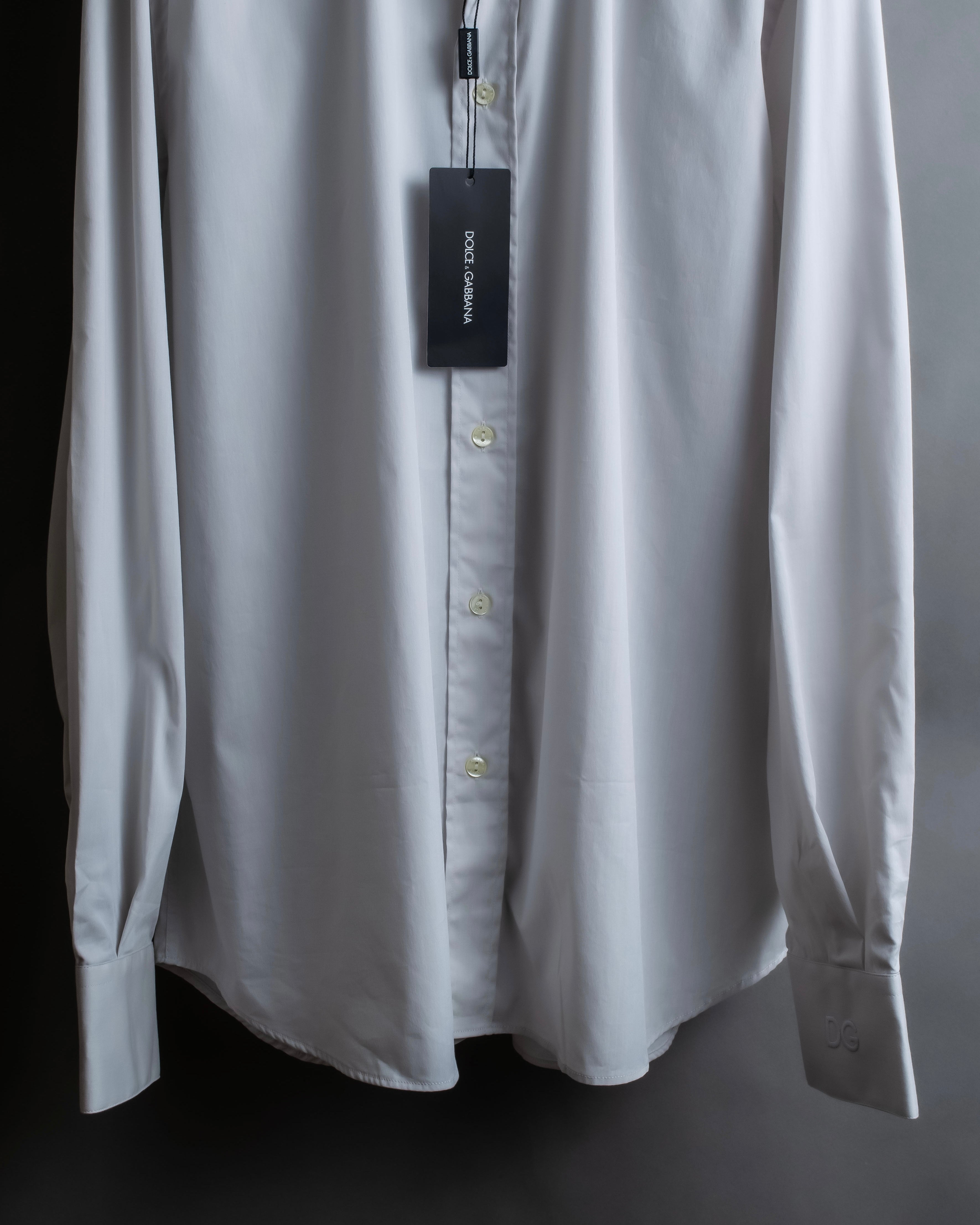 "DOLCE & GABBANA" Cuff logo engraved oversized shirt