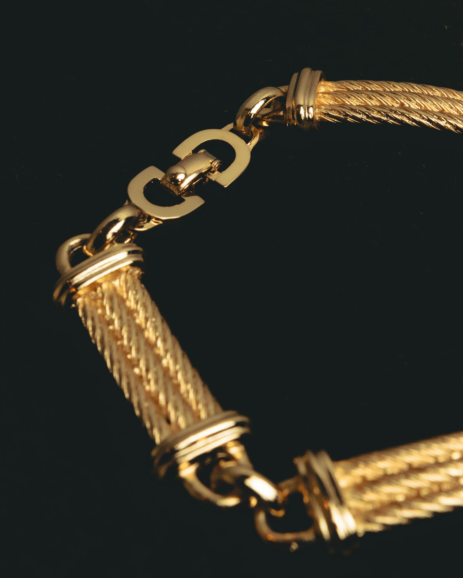 "Christian Dior" 70's-80's Sculptural twisted link bracelet