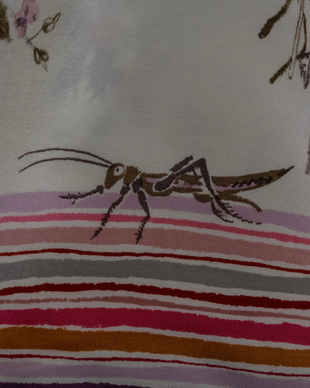 “GUCCI” Botanical printed silk scarf