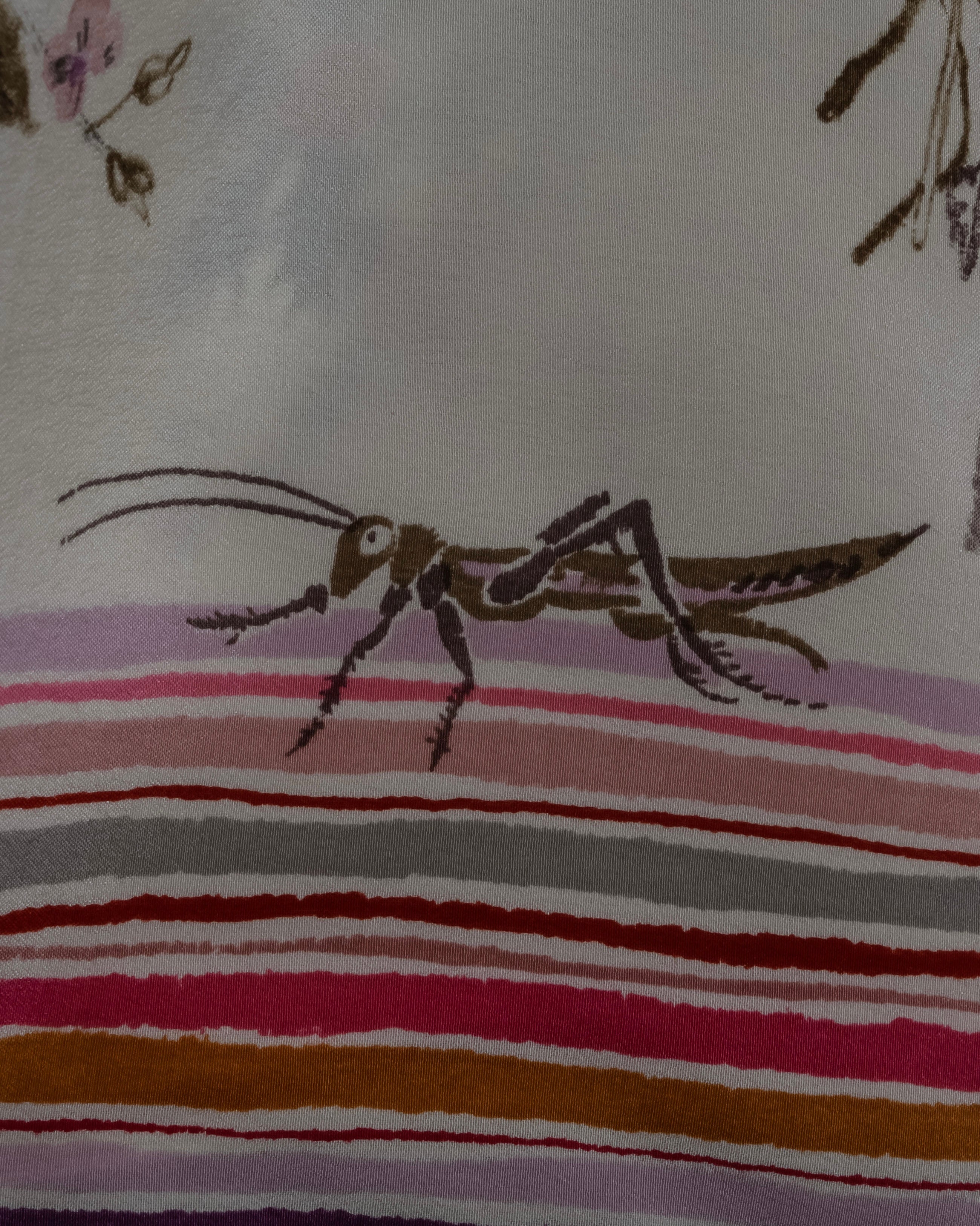 “GUCCI” Botanical printed silk scarf