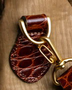 "BALENCIAGA" Nylon＆crocodile leather combination design boston bag