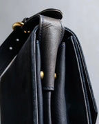 "GUCCI" Dark navy suede leather shoulder bag