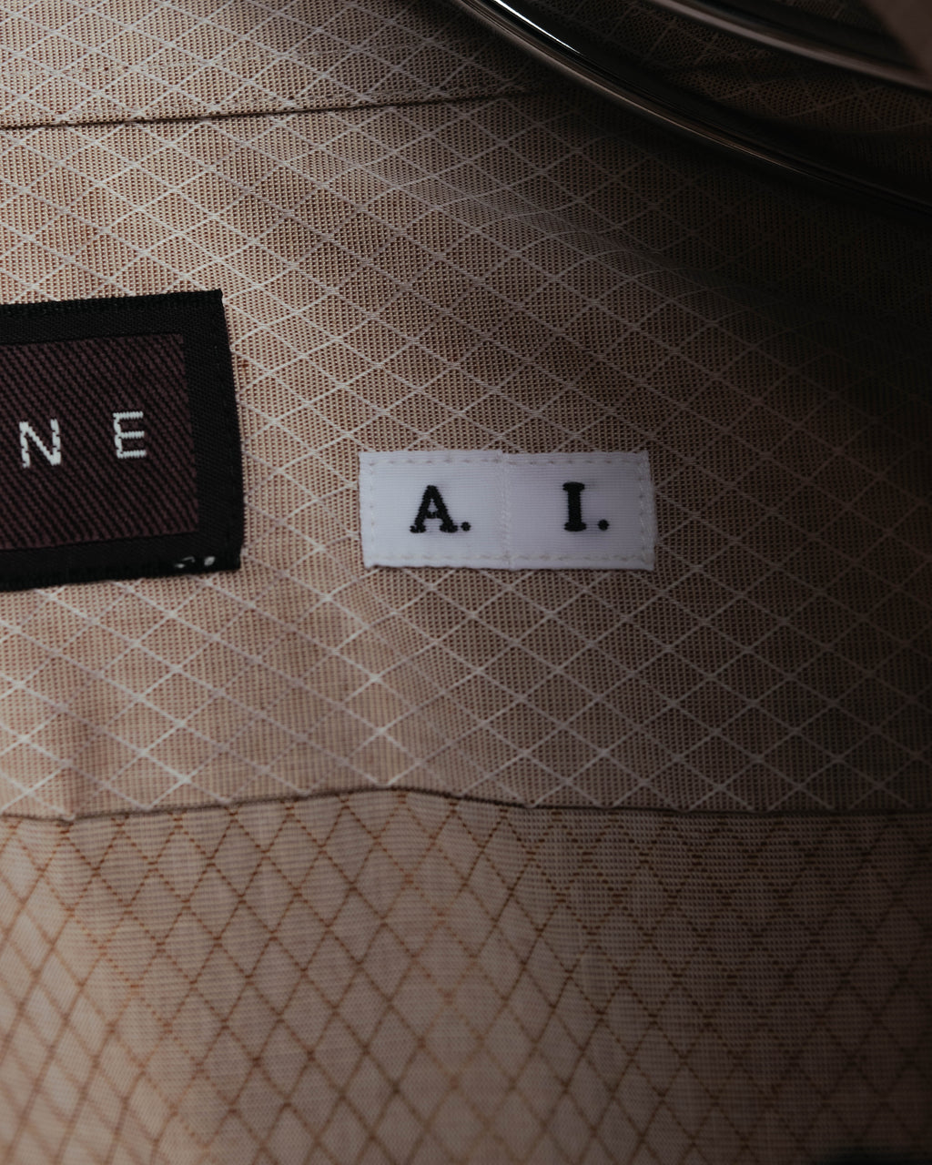 "CELINE" 80's-00's Classic diamond check long sleeve dress shirt