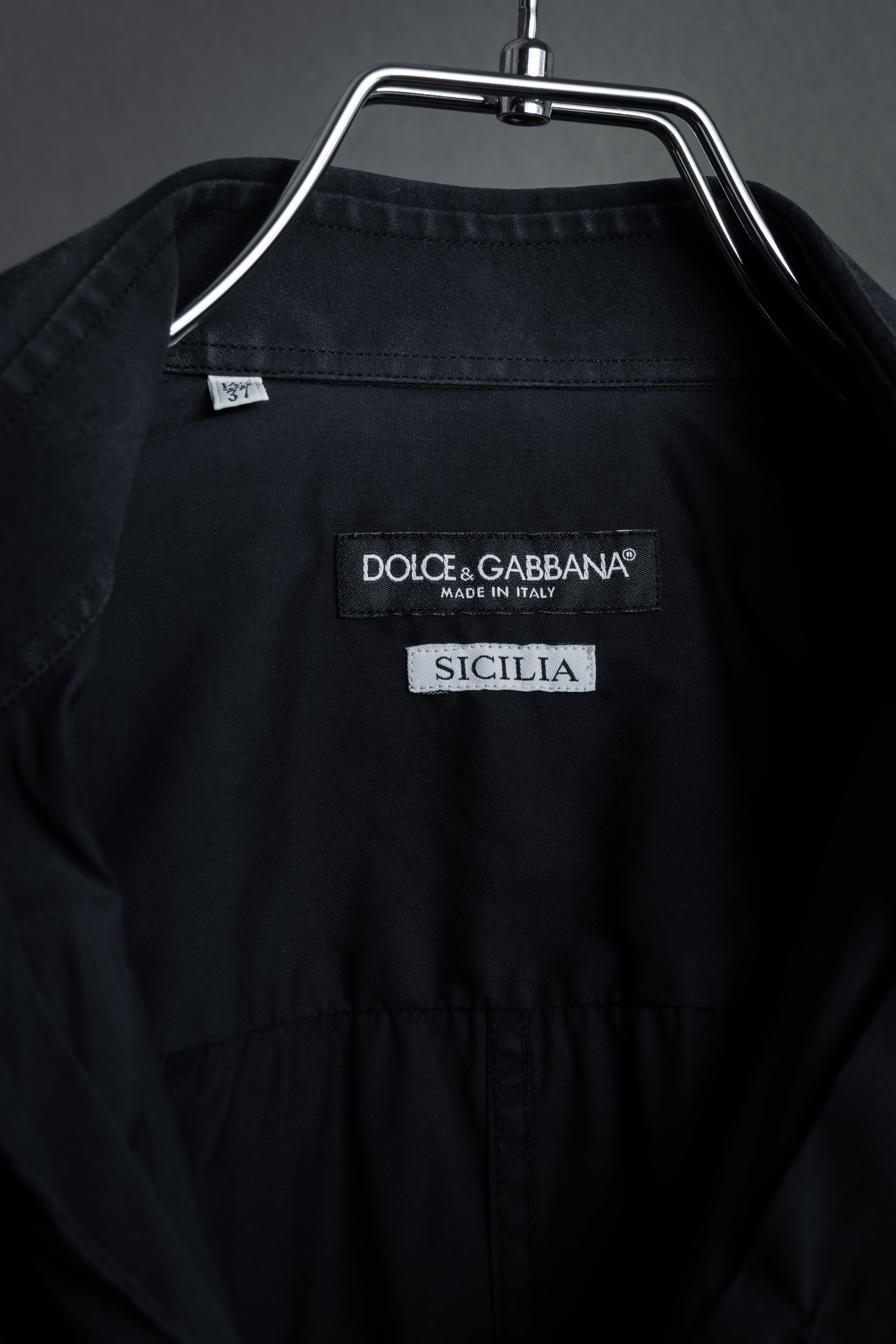 "Dolce & Gabbana" Logo embroidered tie design dress shirt