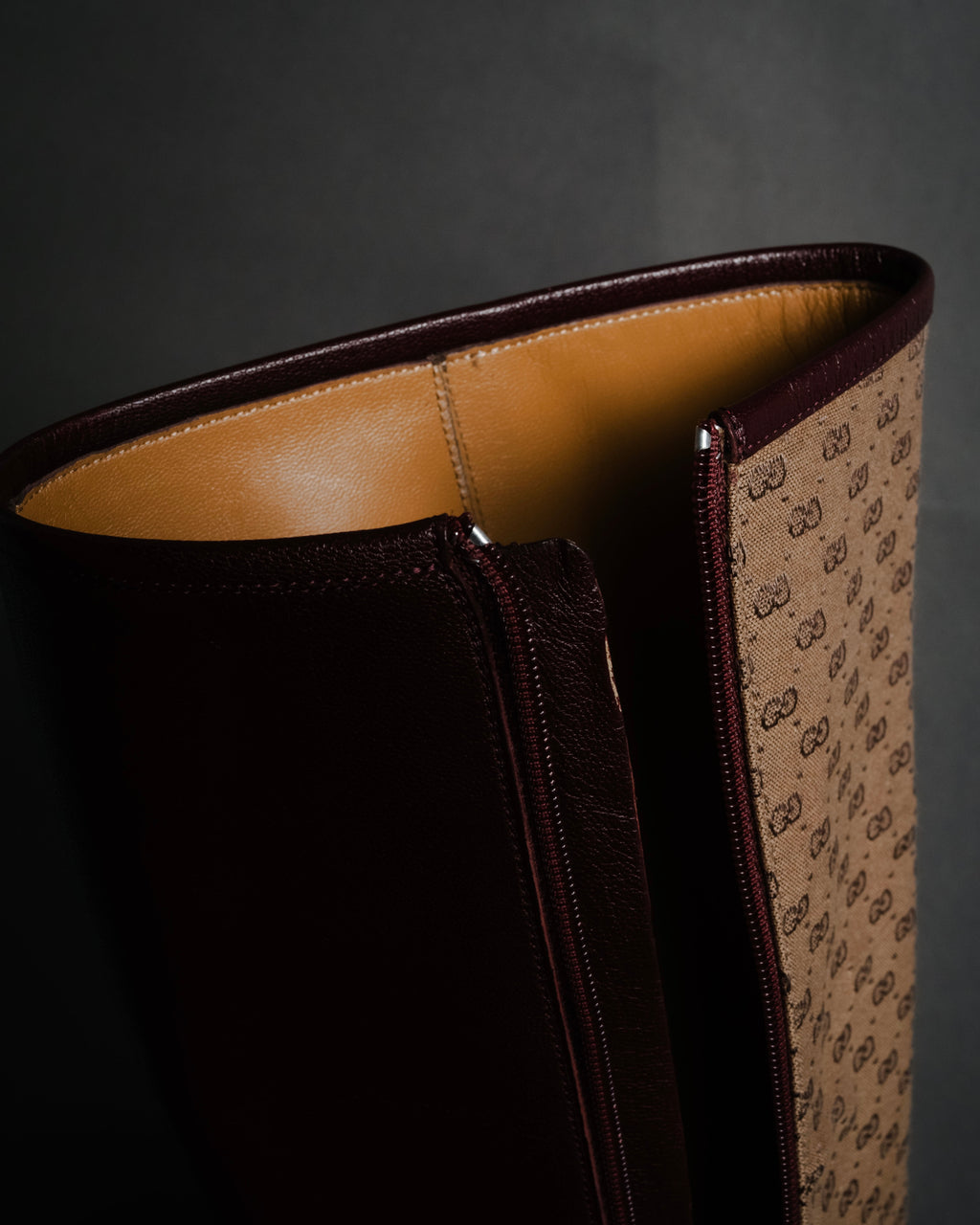 "GUCCI" 20’s archive canvas panel jockey boots