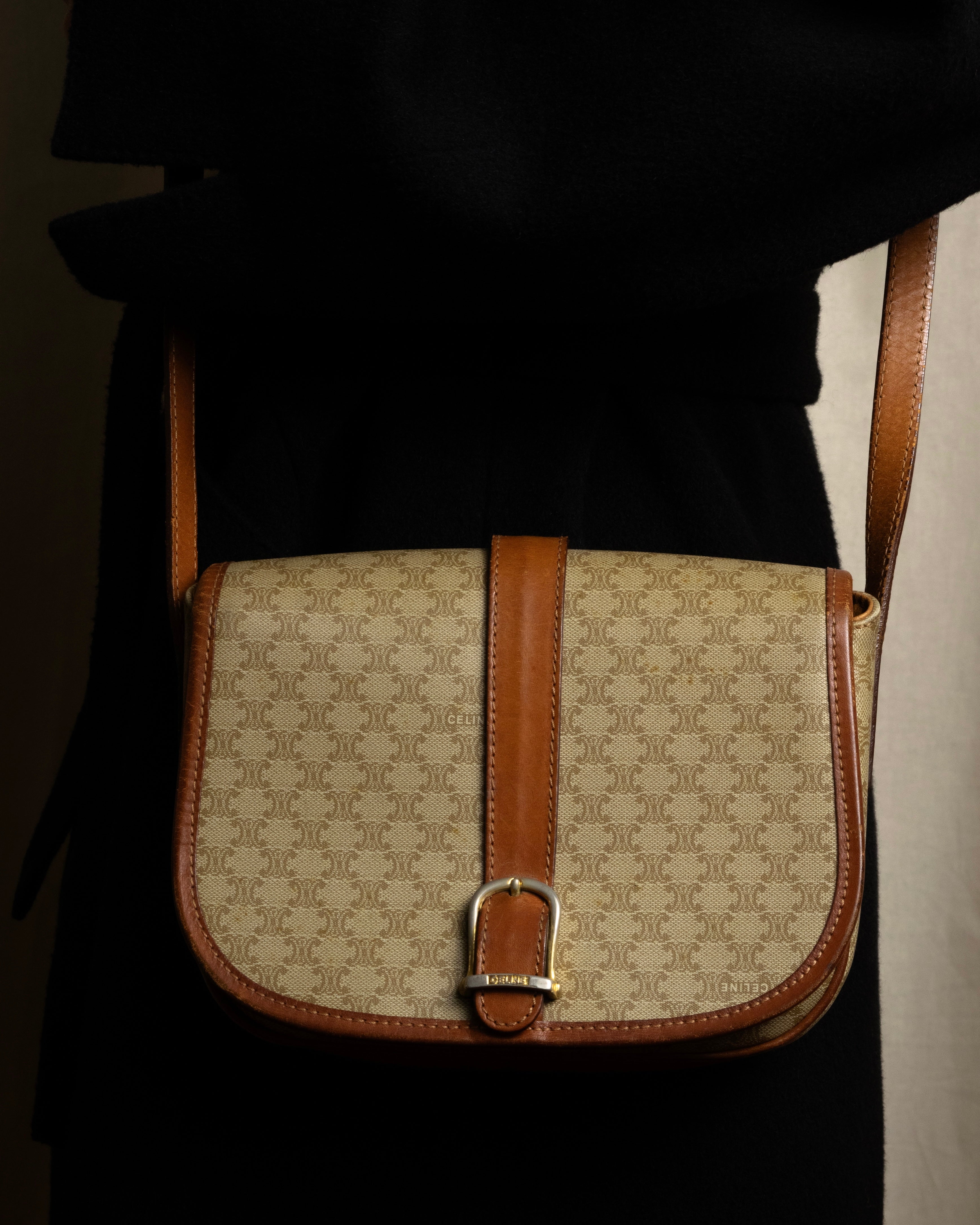"CELINE Macadam pattern combination shoulder bag