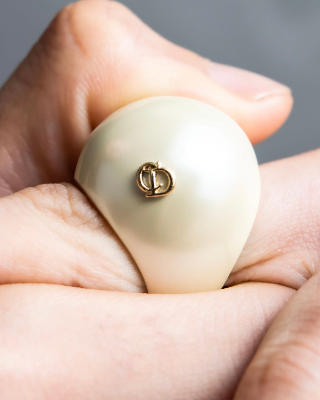 "Christian DIOR" Balloon detail logo design ring