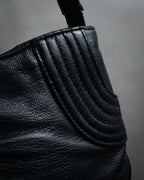 “Salvatore Ferragamo” 2000’s Gathered leather chain shoulder bag