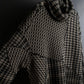 "FENDI" Houndstooth & zigzag pattern turtleneck tunic pullover