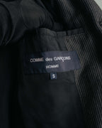 "COMME des GARÇONS HOMME" 10SS Vintage multi-button hickory stripe linen wool jacket
