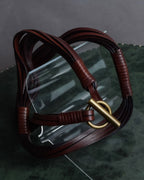 "CELINE" Bundled wrap leather layered belt