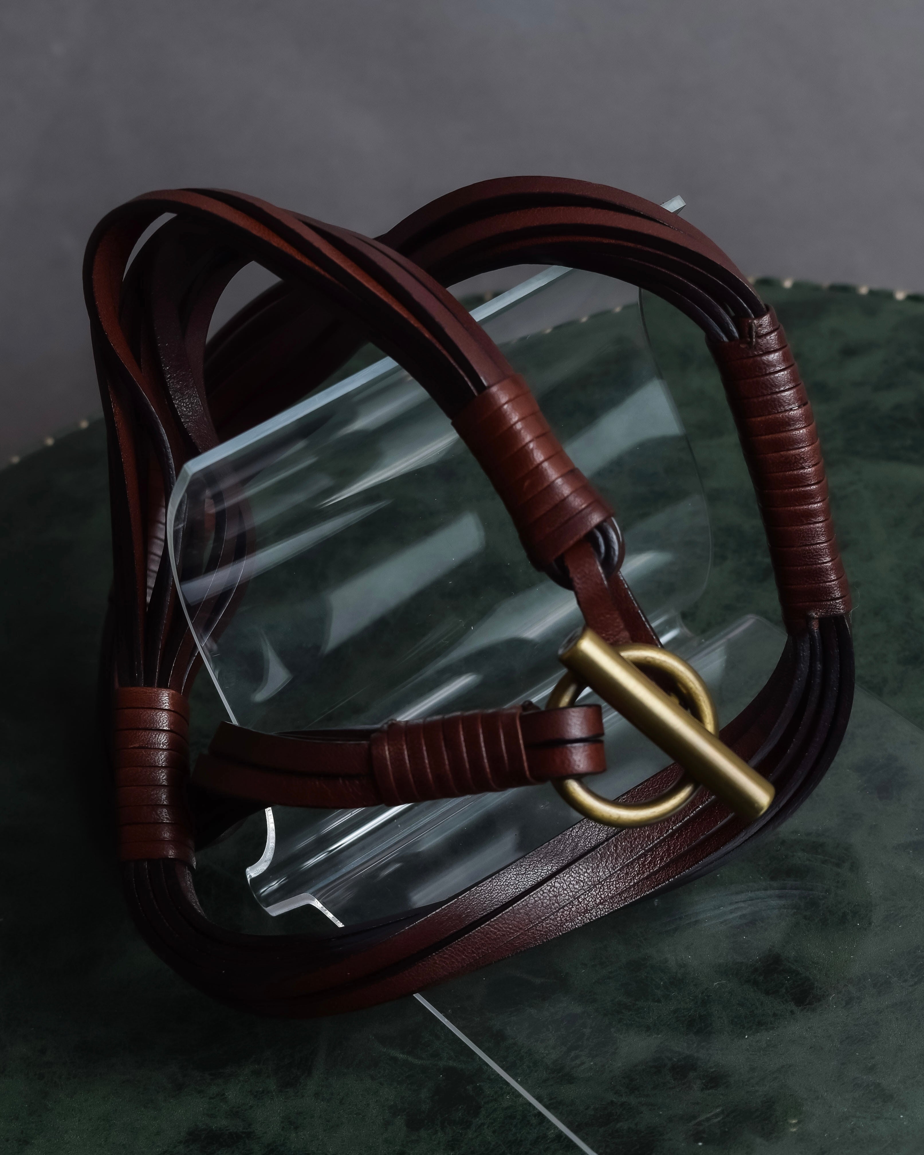 "CELINE" Bundled wrap leather layered belt