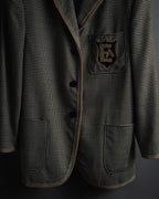 "Emporio Armani" 90’s Houndstooth piped crest blazer