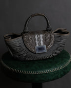 "Christian Dior" John Galliano period Gathering design leather hand bag