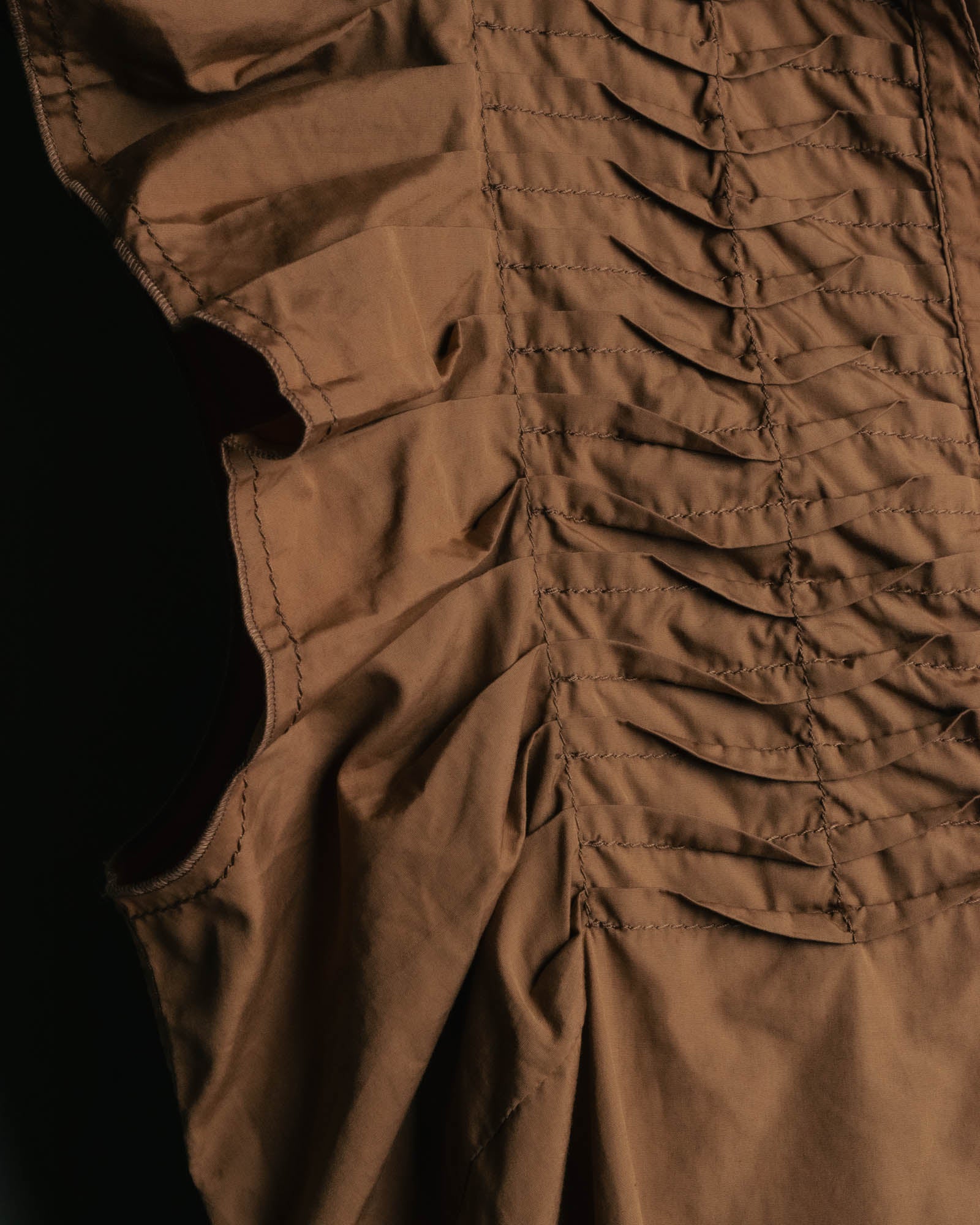 “JIL SANDER” 00’s-10’s Cotton pleated sleeveless blouse