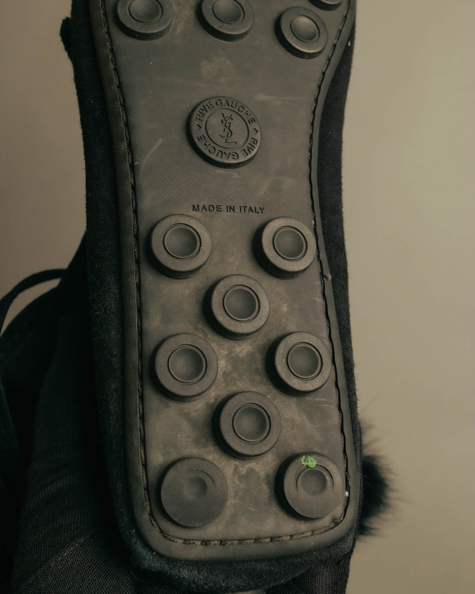 “YVES SAINT LAURENT“ Fur trimmed suede winter boots