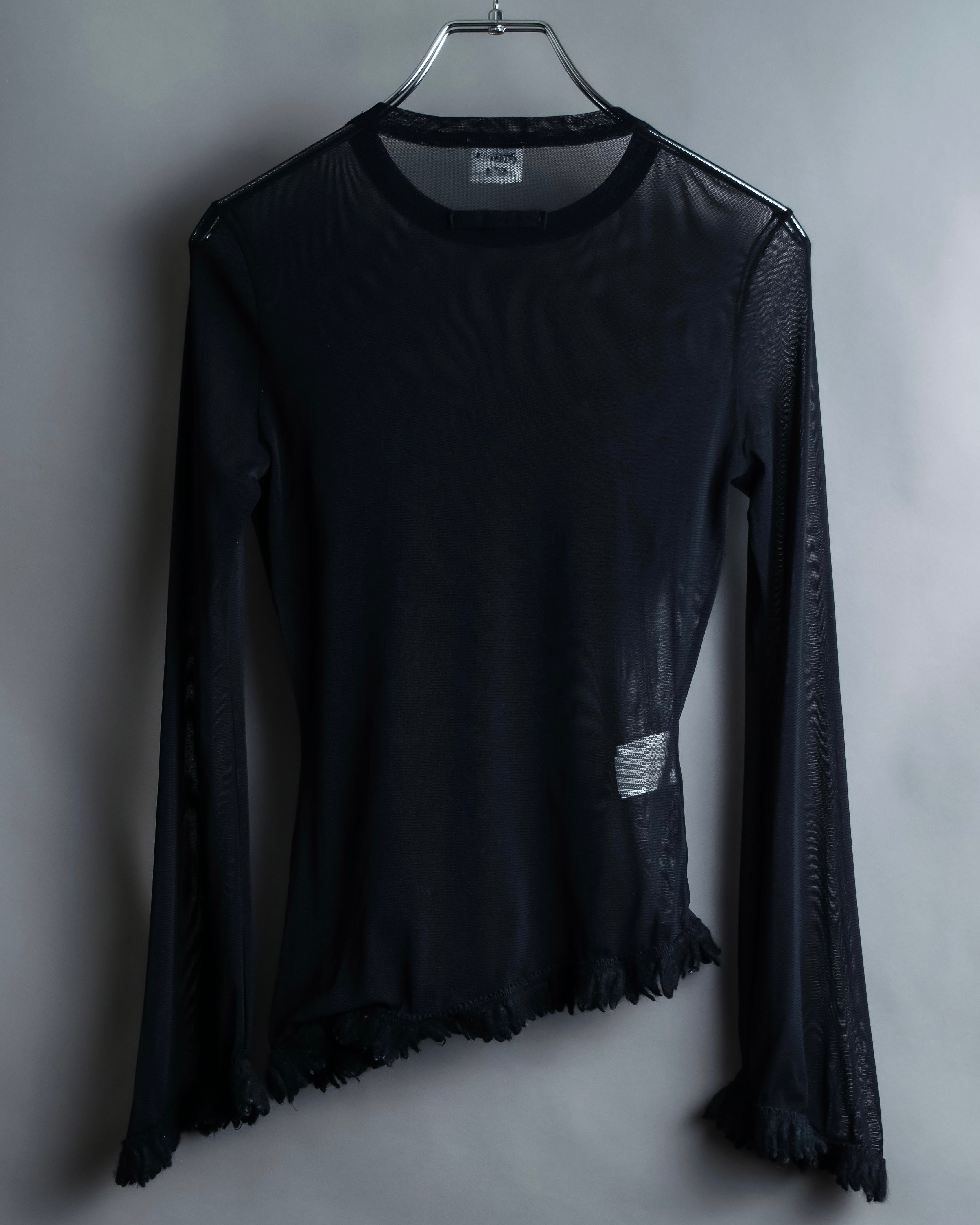 “Jean Paul Gautier” Fringe detailed  asymmetry shear top
