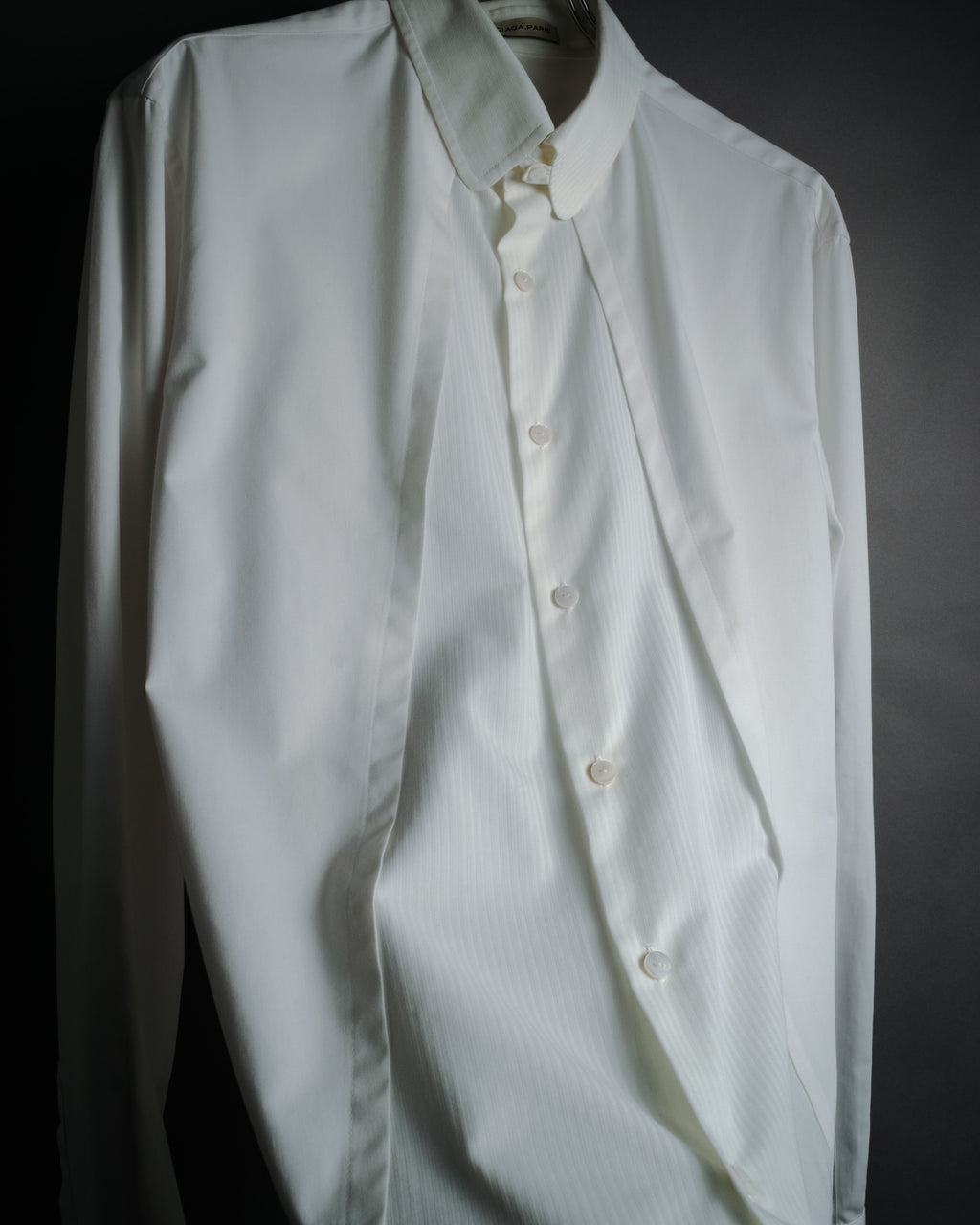–SPECIAL– "BALENCIAGA" 2005-06’s Round collar chin tab paneled dress shirt