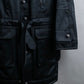 "BALENCIAGA" Glossy cotton military detail belted coat