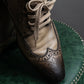 "FENICE" Gradient color leather lace up wingtip shoes