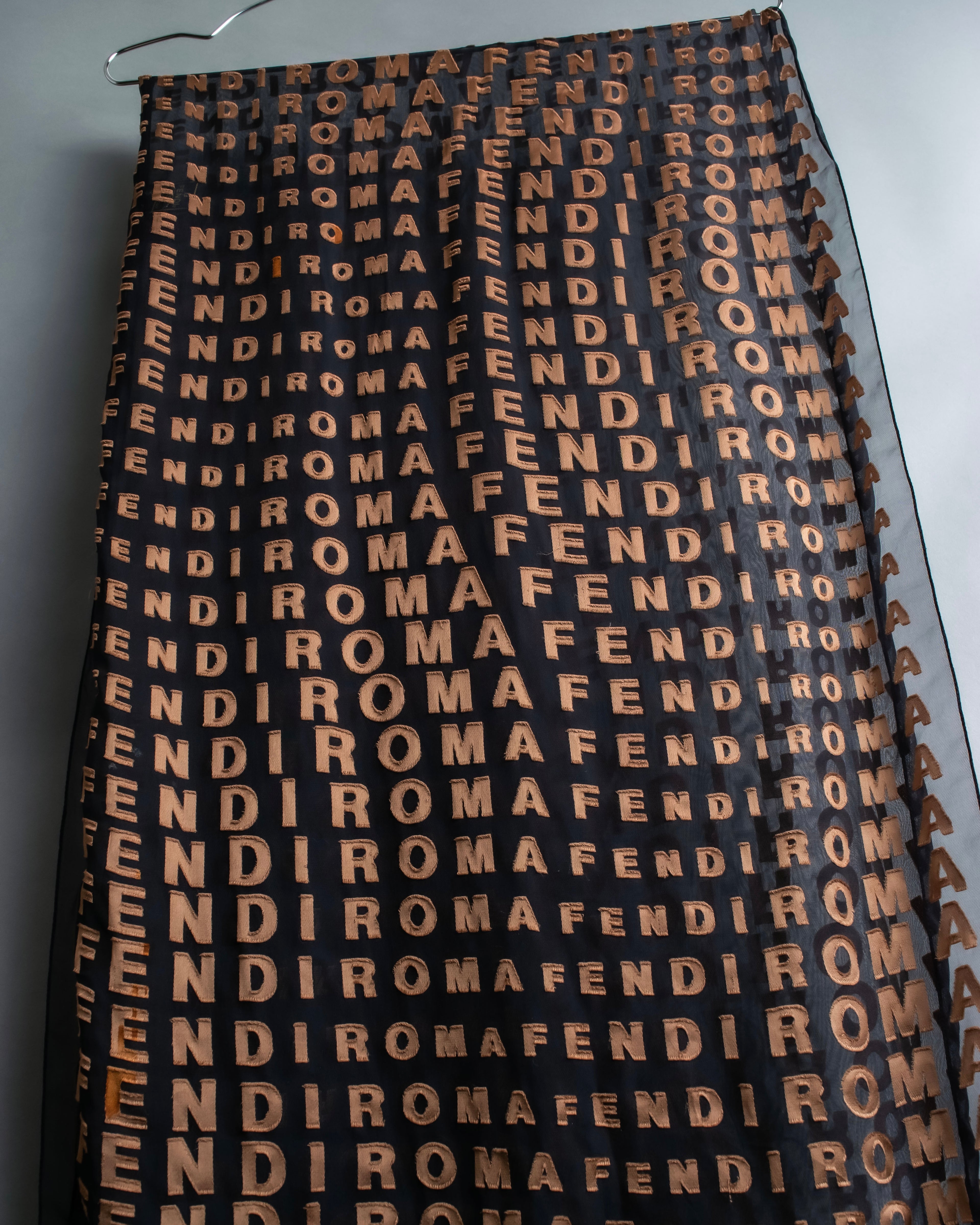 "FENDI" Silk blended logo scarf