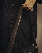 -SPECIAL- “Salvatore Ferragamo” 00’s-10’s Leather scale appliqué gancini shoulder bag